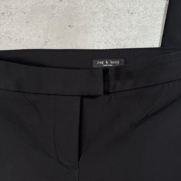 Rag & Bone Rebecca zip cuff slim leg pants in black stretch cotton blend size 0 - Picture 4 of 9